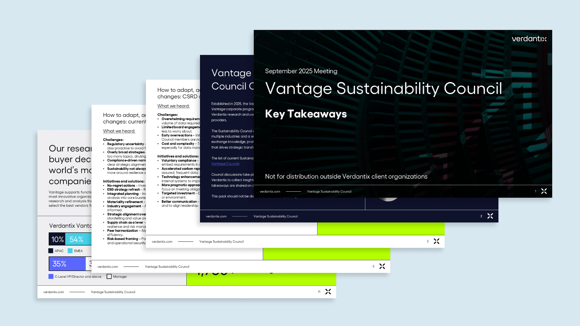 Verdantix Vantage Sustainability Council Key Takeaways